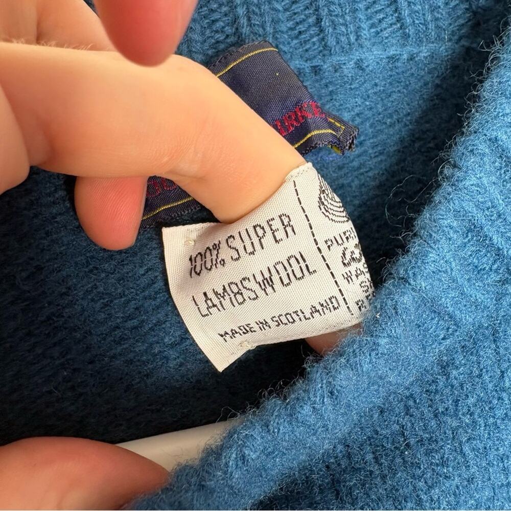 Dooney & Bourke 100% Lambswool Sweater Blue Knit Pre Shrunk Fall Women’s Small - Picture 6 of 8